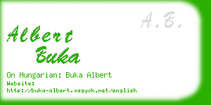 albert buka business card